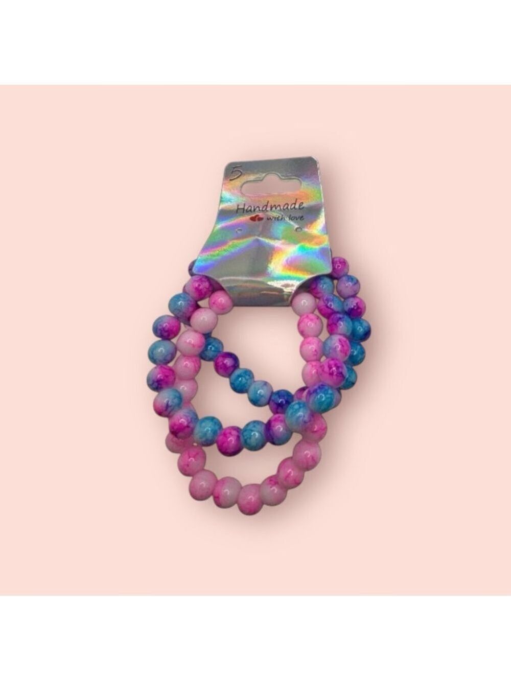 Pink Blue Beaded Bracelets Set NWOT